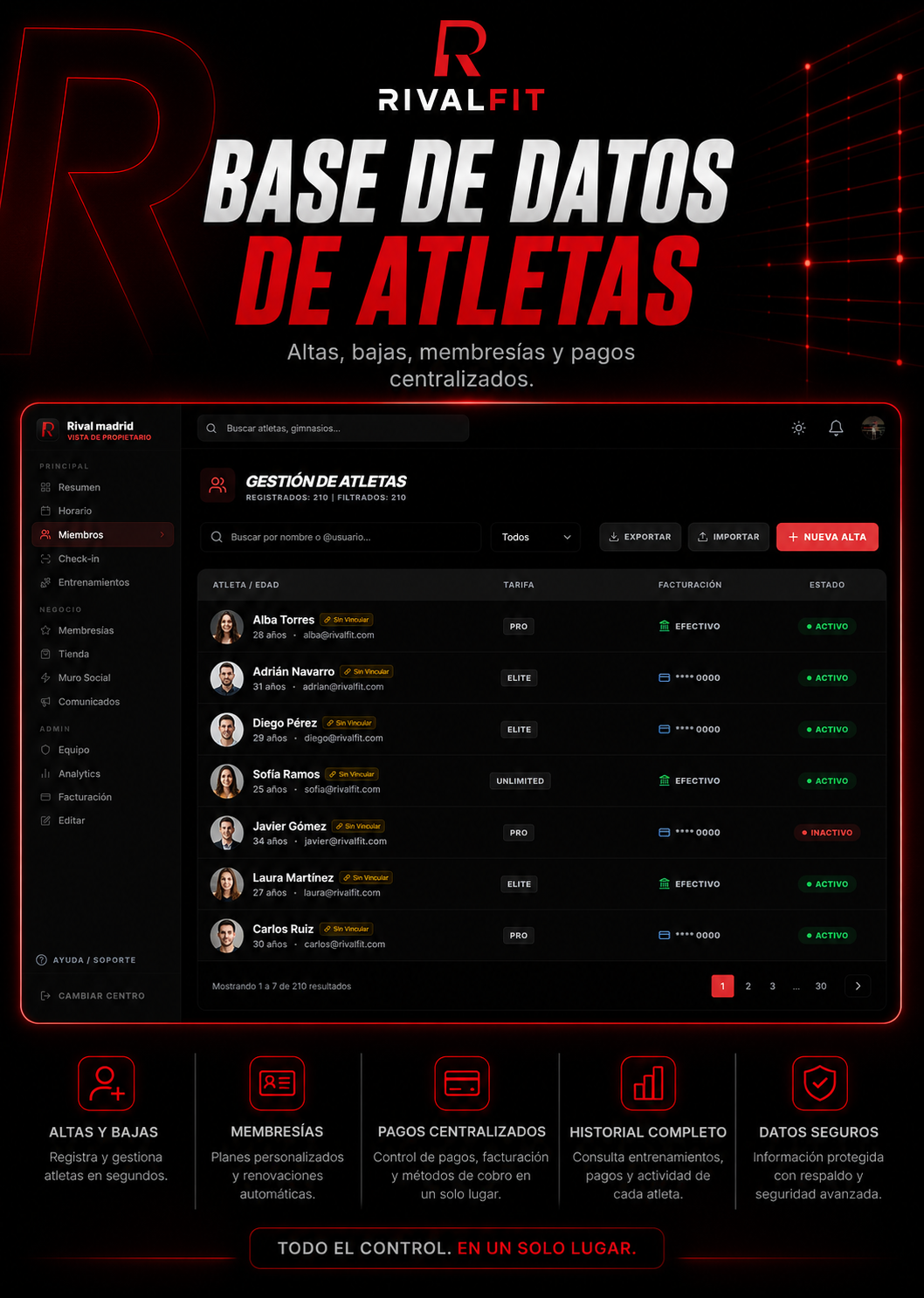 RivalFit Database — JGStudio